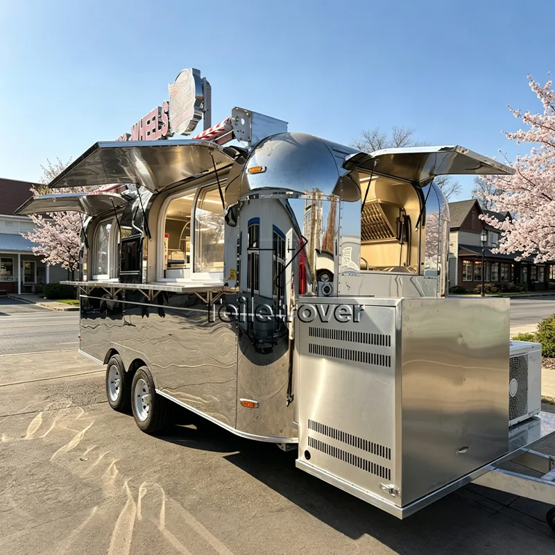 

Wholesale Street Food Truck Outdoor Food Cart Commercial Food Trailer Fast Food Truck Trailer with Air Conditioner