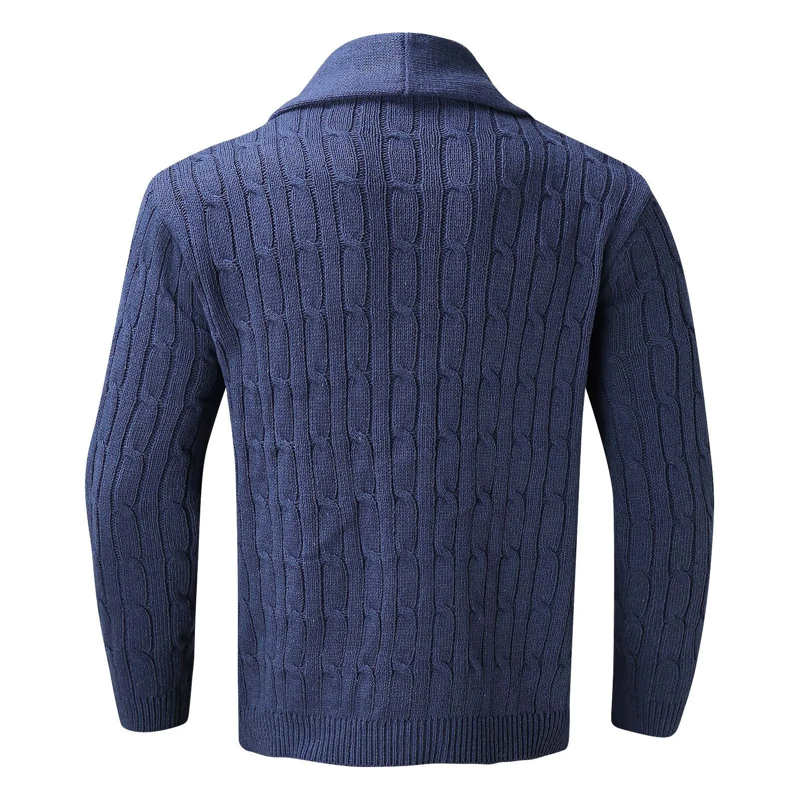 Men'S Button Cardigan Sweater Slim Knitted Lapel Suit Jacket With Pockets Winter Pullover Homme Casual Solid Clothes Knitwear