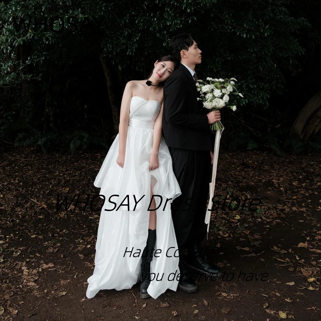 

WHOSAY Summer Korea Girls Wedding Dresses 2024 Sweetheart A Line Bridal Gowns Tiered Vestidos De Noches Sexy Back Formal Dress