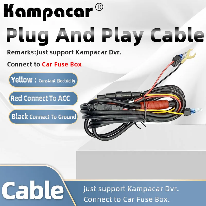 Kampacar EC01 Wifi DashCam Car Dvr Dash Cam Video Recorder Plug And Play ACC Cable For Car Fuse Box Cable (Not Support Return)