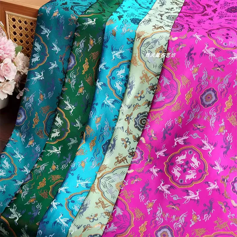 

Brocade Jacquard Ankara Fabric Chinese Style Jacket Vest Imitation Song Brocade Luster Silky DIY Sewing Fabric