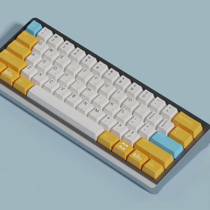 Mifuny Xingzhe Peripheral Mechanical Keyboard Keycaps Customized Cherry PBT Sublimation Yellow Fresh and Cute Office Keycaps