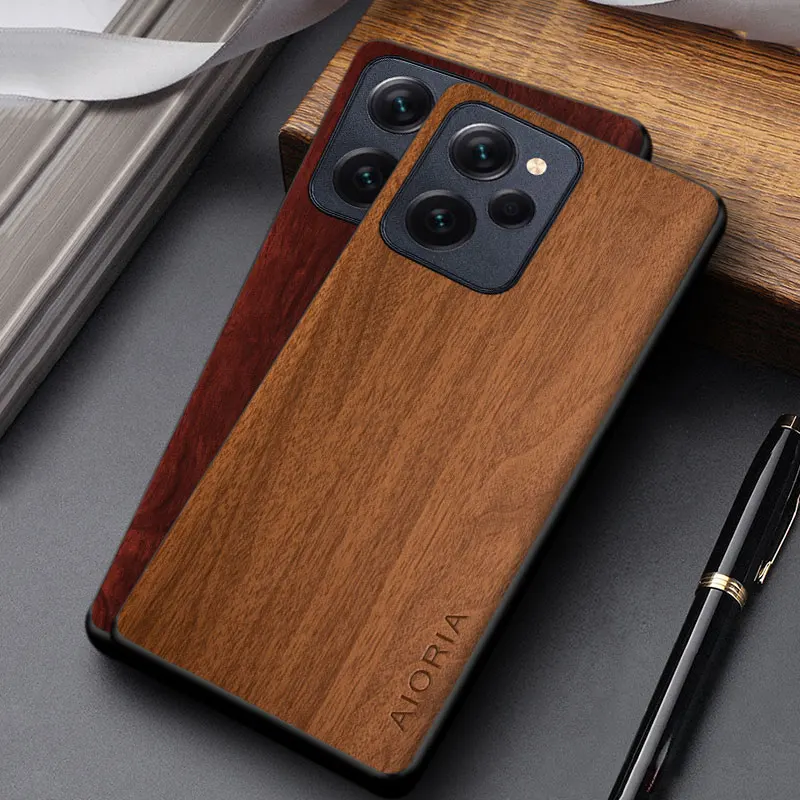 Case For Xiaomi Poco X5 X6 M6 Pro 4G 5G coque unique lightweight wooden pattern pu leather cover for POCO X5 Pro case funda