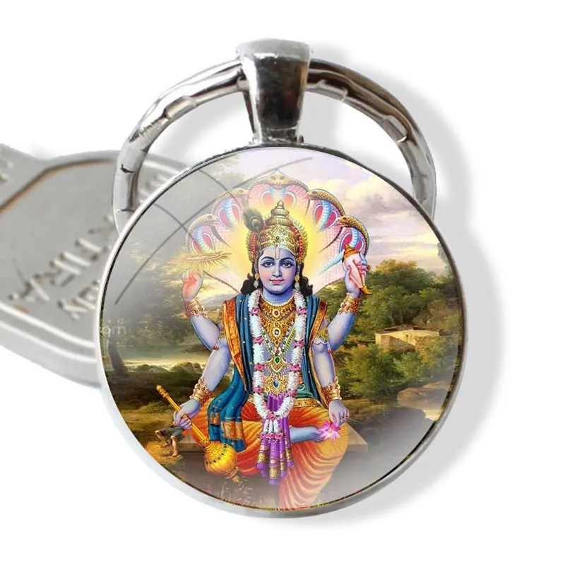 lord krishna 25mm Glass Cabohcon Keychain Key Rings for Women Men Jewelry Gift