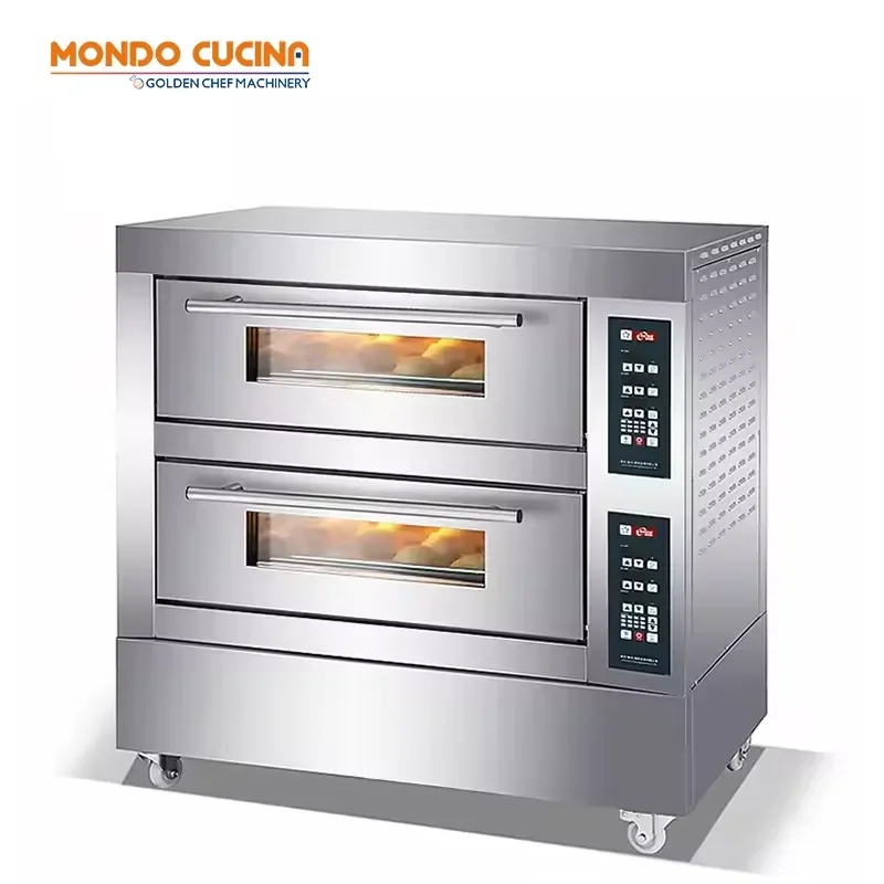 2026 Two Deck 4 Trays Commercial Baking Equipment Electric Oven Price Bakery Bread Pizza Cake Baking Electric Oven for Sales