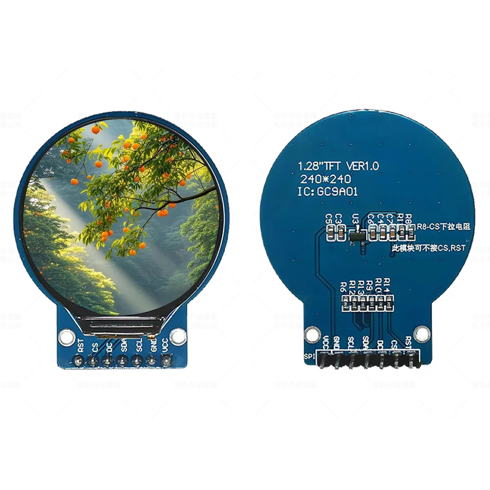 1.28 Inch TFT LCD Display Module GC9A1 IPS Wide Viewing Angle 240*242 4-Wire SPI High-Definition Screen 7Pin 8Pin