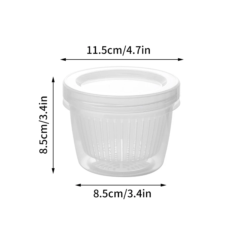 صندوق حفظ الثلاجة ، ثوم زنجبيل ، تخزين البصل الأخضر ، دائري ، شفاف ، تصريف ، وعاء ، محكم الغلق ، 3 *