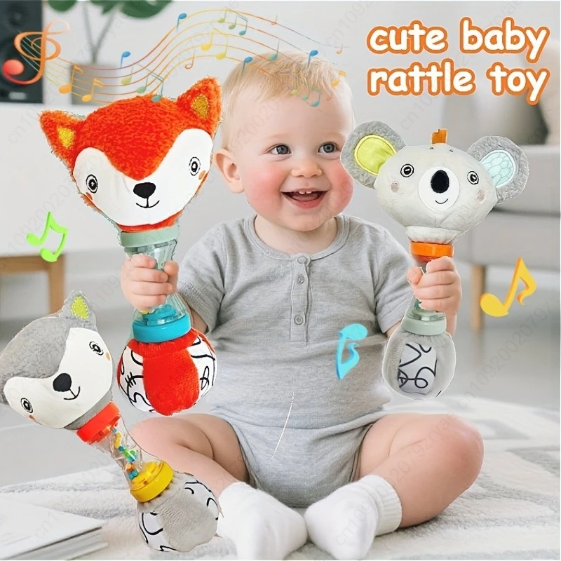 ของเล่นเขย่ามือรูปสุนัขจิ้งจอกสำหรับเด็ก - ปลอดภัย ไร้สารพิษ กระตุ้นประสาทสัมผัส พร้อมเสียงกรอบแกรบ ของขวัญสำหรับคริสต์มาส ฮาโลวีน วันเกิด