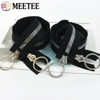 5# 8# 60-100cm Double Sliders Resin Zippers Open-end O Ring Puller Jacket Bag High Quality Zip Repair Kit DIY Sewing Accessories
