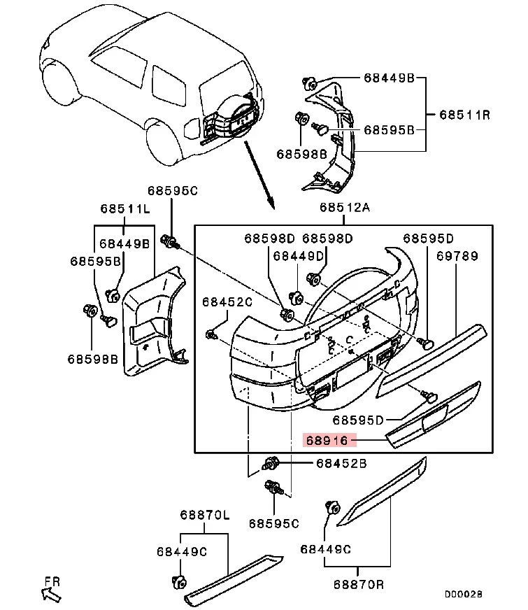 Couvercle de phare antibrouillard arrière argenté, compatible avec Pajero V90 2007-2020 6430A133YB, Montero V80 83ino A068 et Shogun, 1 pièce