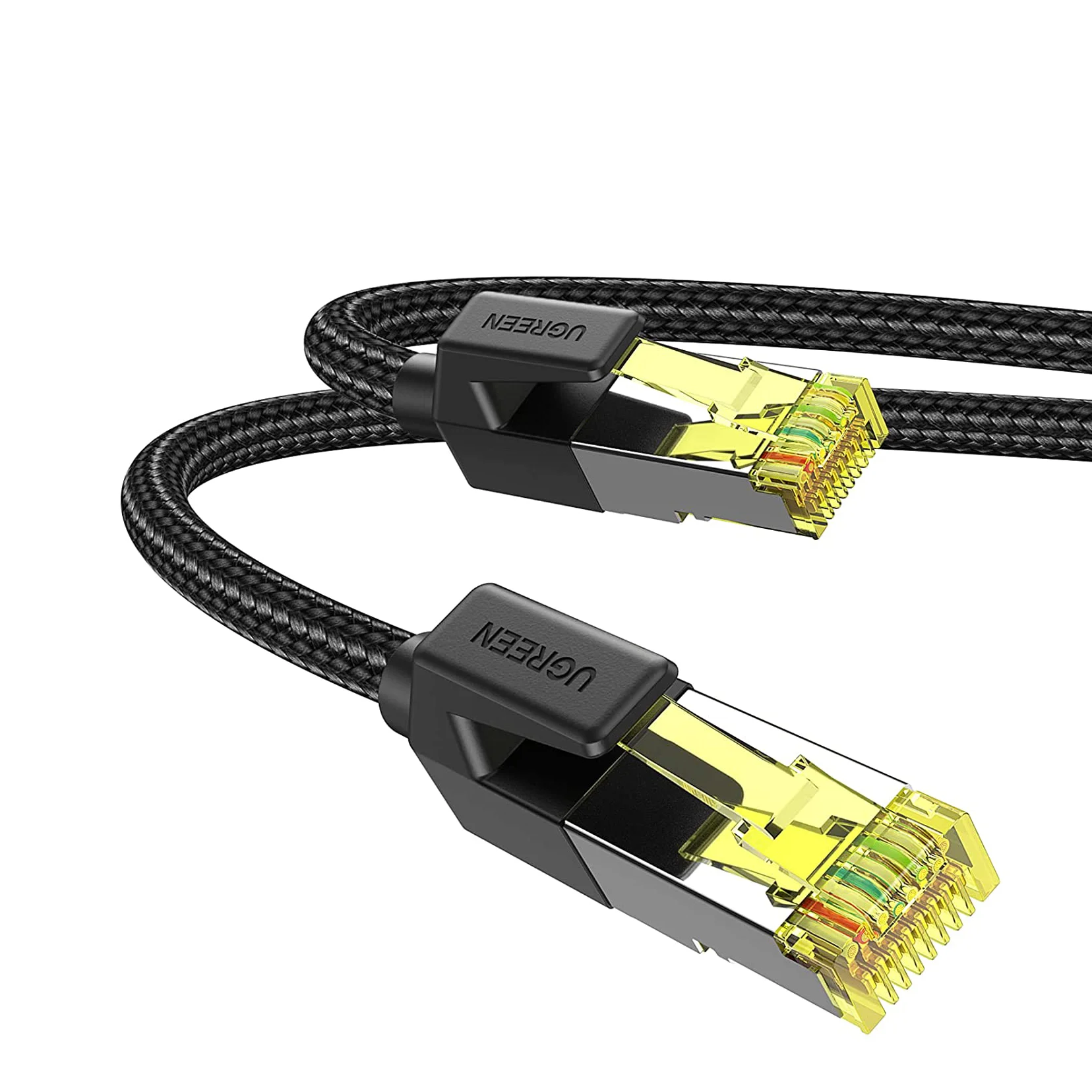 Cavo Ethernet UGREEN Cat 7 Cavo Internet intrecciato ad alta velocità da 3,3 piedi Cavi di rete LAN pesanti per interni schermati Cat7 RJ45