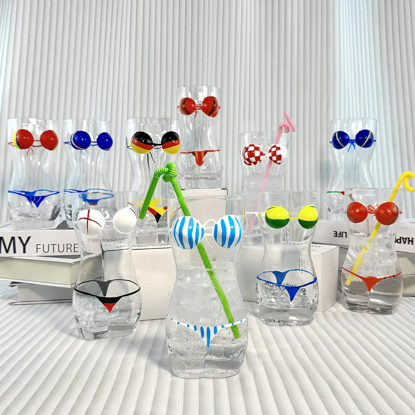 Creative Hand-Painted Draft Beer Glass For Home Use Sexy Glass Cup Large Capacity TikTok Bar Fan Cup