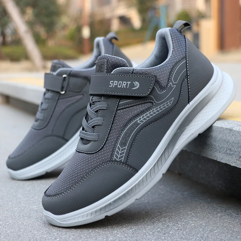 Men's spring single shoes, breathable walking shoes for middle-aged and elderly couples