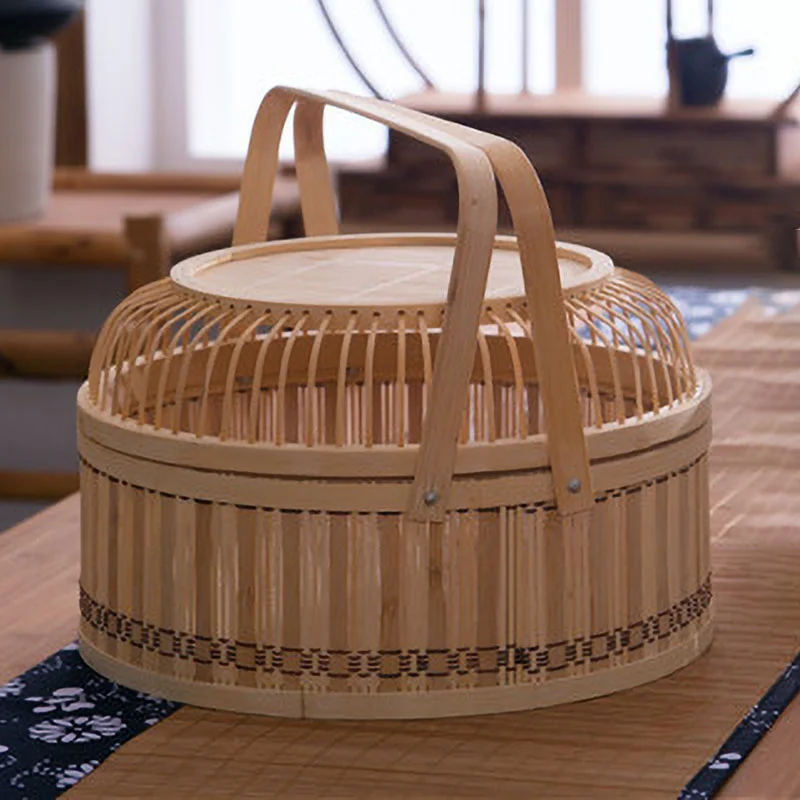 

Natural Bamboo Handmade Storage Basket Traditional Article Handicraft