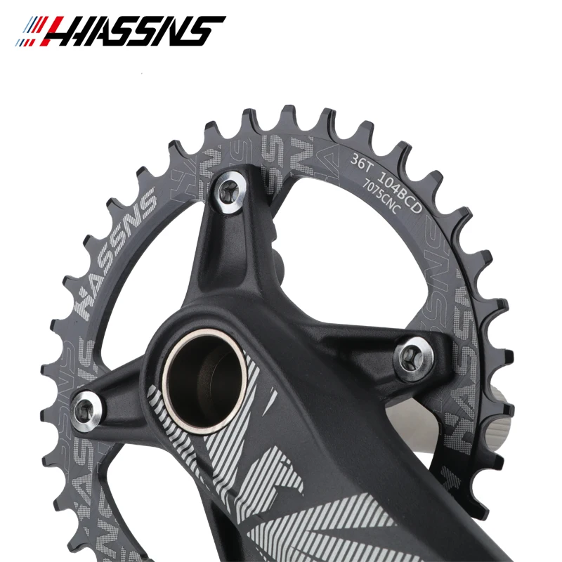 HASSNS Crankset MTB Connecting Rods Mountain Bike Cranks Chainring Integrated Candle Crown For Bicycle 12 Speed 32/34/36/38T