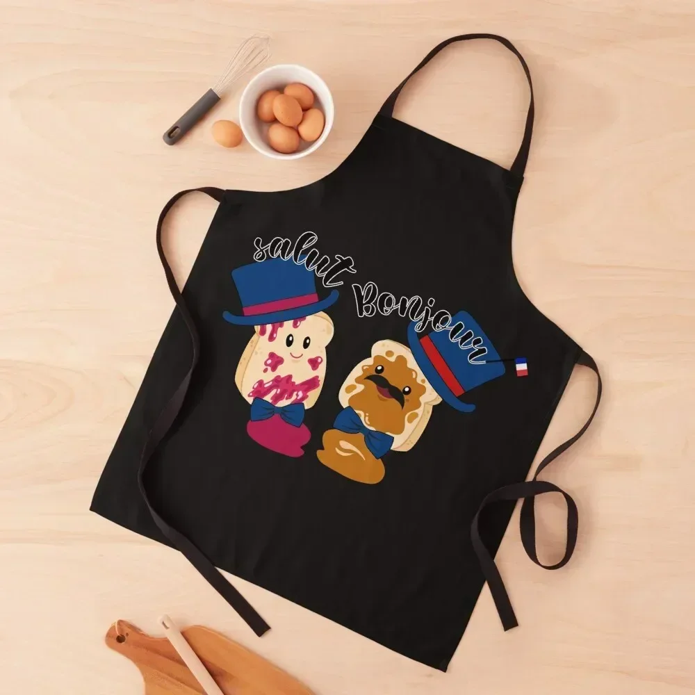 

French Toast Bonjour Apron Chef jacket men kitchen utensil kitchen clothes for men Women's Dress Apron