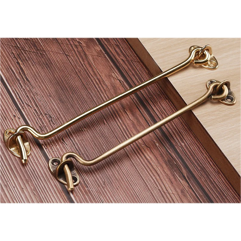 Antique Bronze Wind Brace Cabin Hook Brass Eye Shed Gate Door Latch Silent Holder for Window Door Stay Catch Eye Bolt Hasp