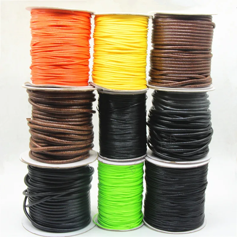 30color200yard1.5mm 5mm 4mm 3mm 2.5mm 2mm Korean waxed line Round  Cord Necklace Rope Leather  Thread Jewelry Making Accessories