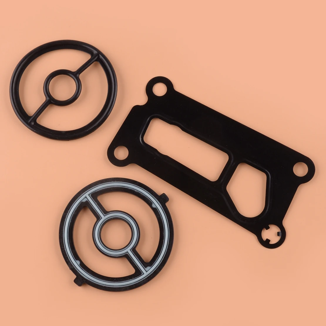 3Pcs LF0214700 Car Engine Oil Cooler Filter Housing Gasket Seal LF0214342 Fit for Mazda 3 5 6 Tribute MX-5 Miata CX-7 B2300