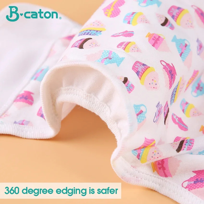 5PCS Baby Reusable Diapers 100% Cotton Cloth Panties Waterproof Kid Training Pants Adjustable Washable Breathable Ecological