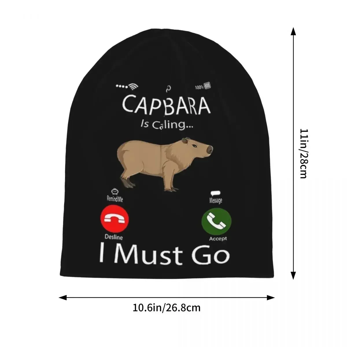 Capybara Is Calling And I Must Go Funny Capybara Phone Unisex Beanies Caps Knitting Bonnet Hat Warm Autumn Winter Skullies Hats