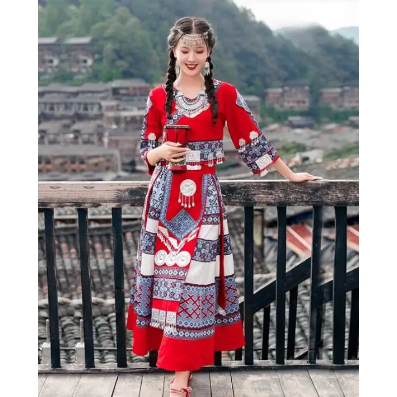 

Chinese Miao Clothing Female Adult Dance Performance Clothing Miao Wedding Clothing