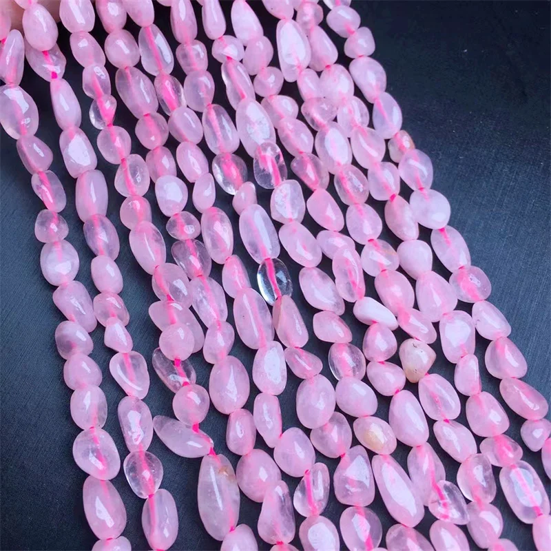 2PCS Natural Rose Quartz Chain Exquisite Loose Spacer Beaded For Jewelry Making DIY Bracelet Necklace Accessories 6MM