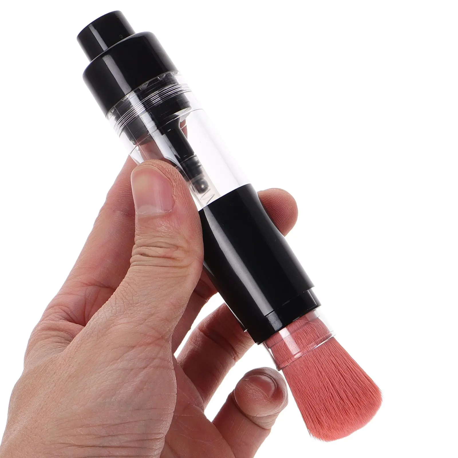 Automatic Powder Dispensing Press Makeup Brush Integrated Compact Blush Foundation Applicator Travel Facial Brush Loose