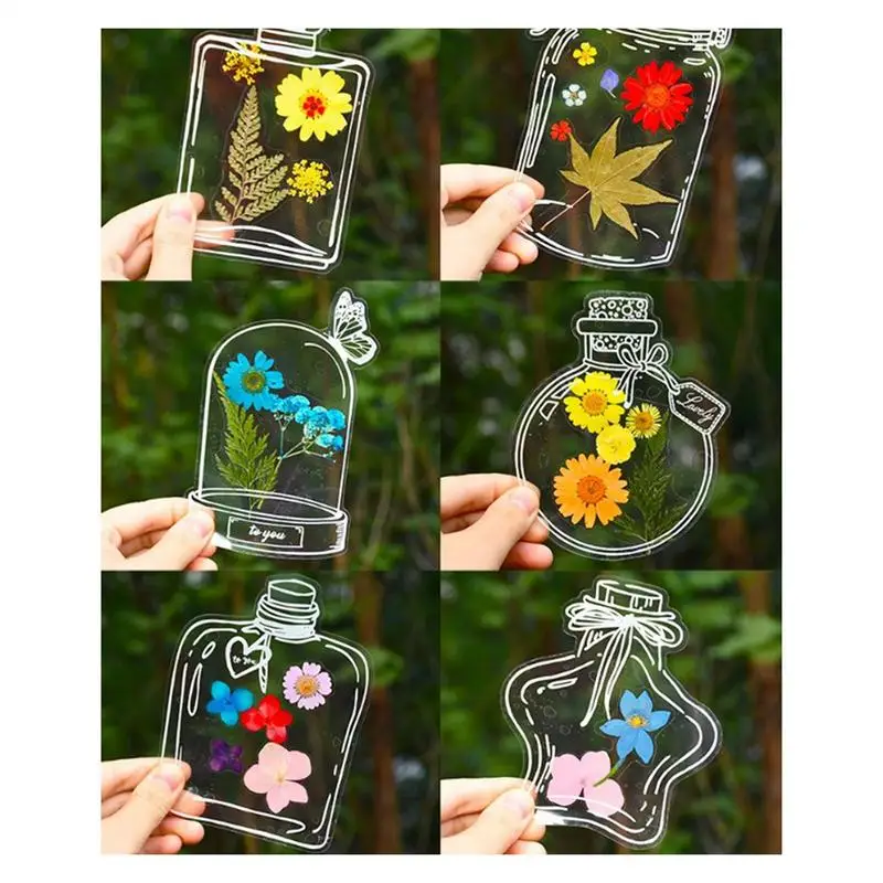 

Dried Flower Bookmark Kit Handmade Transparent Dried Flower Bookmarks Floral Crafts Beautiful Page Maker For Creative Projects