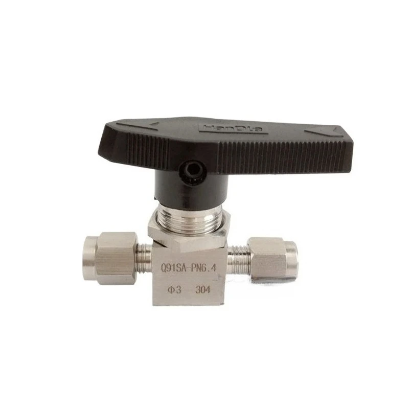 For 304 Stainless Steel Ball Valve 2-Way 3-Way Ferrule Straight Stop Valve Instrument Chromatography Gas Line