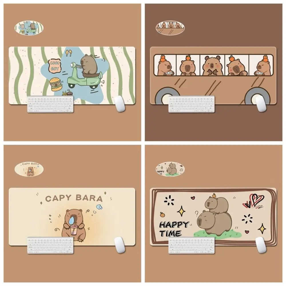 

Милый мультяшный коврик для мыши, Нескользящая защита для стола с капибарой, игровые аксессуары, кавайный коврик для ноутбука, стола