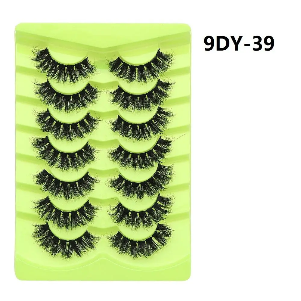 7 Pairs Natural Long False Eyelashes Eyelash Extension Thick Fluffy Lashes Cat Eye Eyelashes Soft Curled Exaggerated