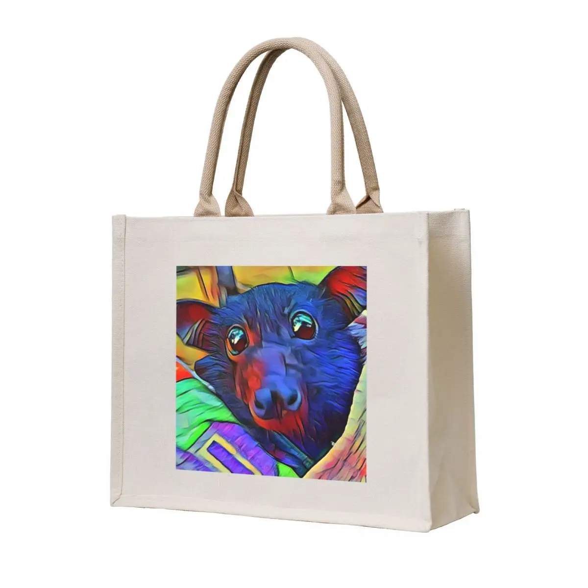 James The Baby Bat Multi Color . Tote Bag shopper bags Women's beach bags hand bag ladies custom canvas bag