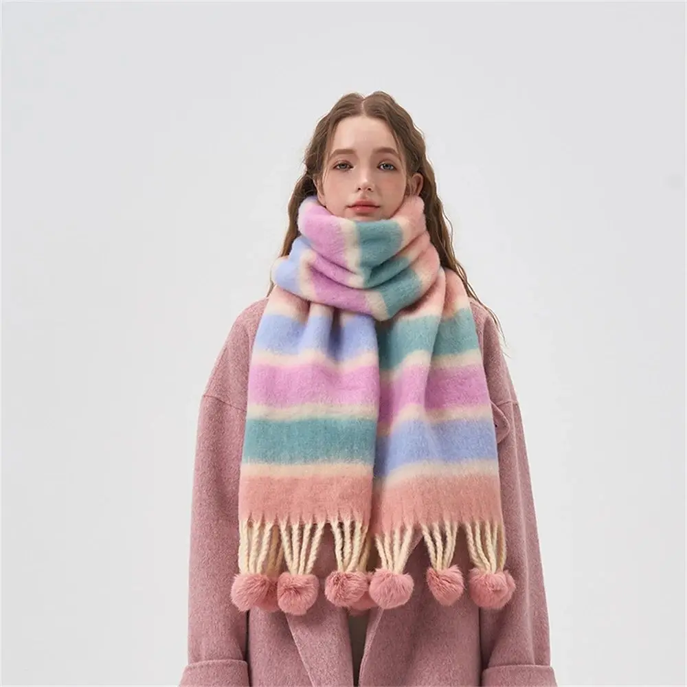 2023-winter-thick-warm-women's-cashmere-scarf-with-hairball-fashionable-stylish-accessory-for-ladies