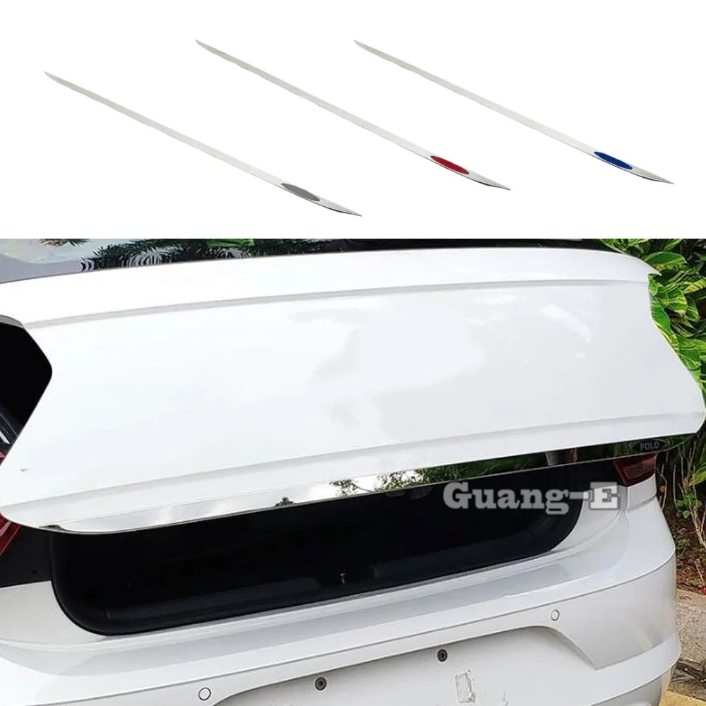 

Для Volkswagen VW Polo Hatchback 2019 2020 2021 2022, автомобильная палка, корпус из нержавеющей стали, задняя дверь, задняя дверь, рамка, накладка багажника