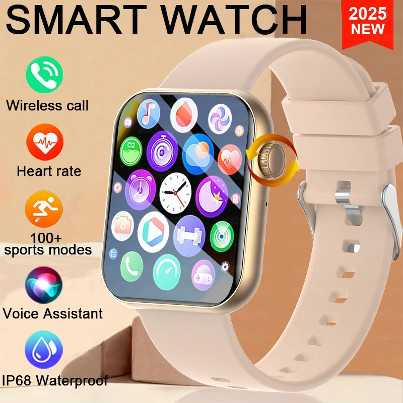 

Новые умные часы 2025 года, полный сенсорный экран, Bluetooth-вызов, AI, голосовой пульс, водонепроницаемые часы, спортивный браслет, умные часы для женщин