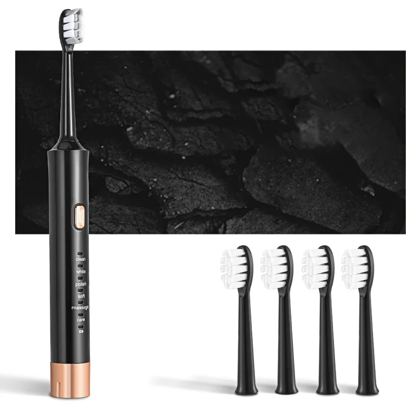 Cepillo de dientes eléctrico para niños y adultos, 4 cabezales, 6 modos ajustables, temporizador incorporado de 2 minutos, carga rápida durante 35 días