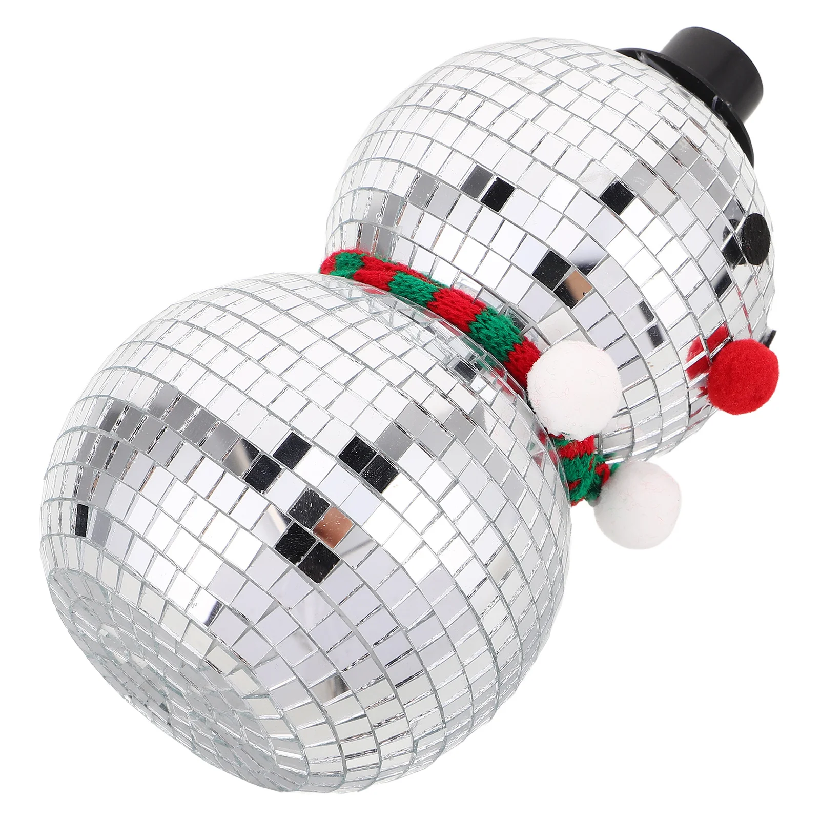 

Festive Snowman Disco Ball Reflective Mirror Christmas Holiday Fireplace Tabletop Decor Snowman Mirror Ball Figurines