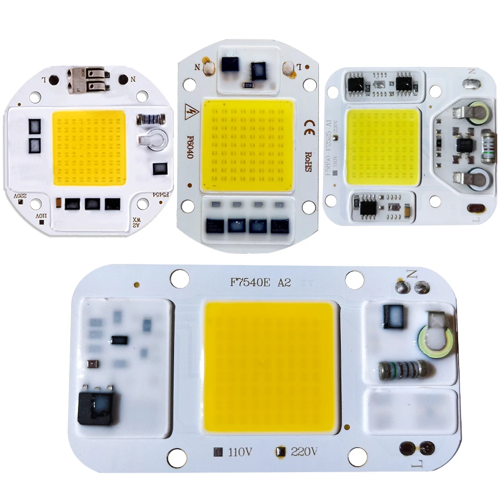 

AC220V LED smart chip 20W 30W 50W COB module driverless LED floodlight spotlight street lamp DIY lighting accessories