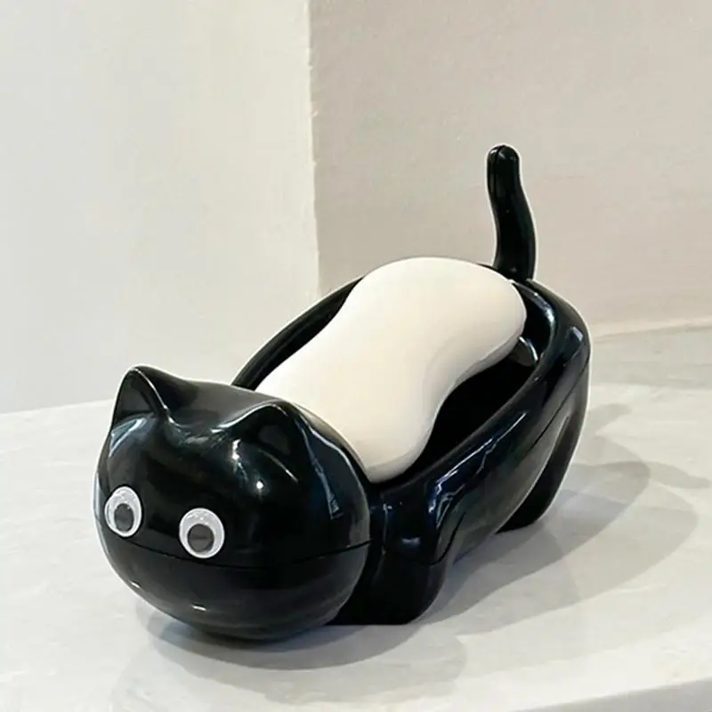 

Мыльница в форме кошки, мультяшная мыльница, дренажный держатель для хранения, контейнер для мыла, блюдо для хранения, домашнее украшение для ванной комнаты
