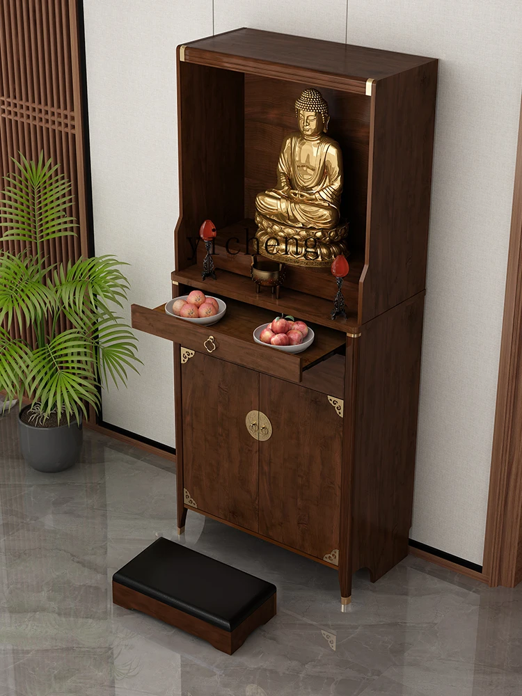 ZC Burlywood Buddha Shrine Home Clothes Closet Modern & Minimalism Altar Buddha Shrine Tribute Table Cabinet