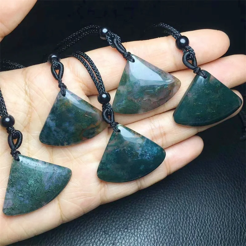 Natural Moss Agate Pendant Fashion Delicacy Gemstone Healing Jewelry Christmas Gift For Women Man 1Pcs