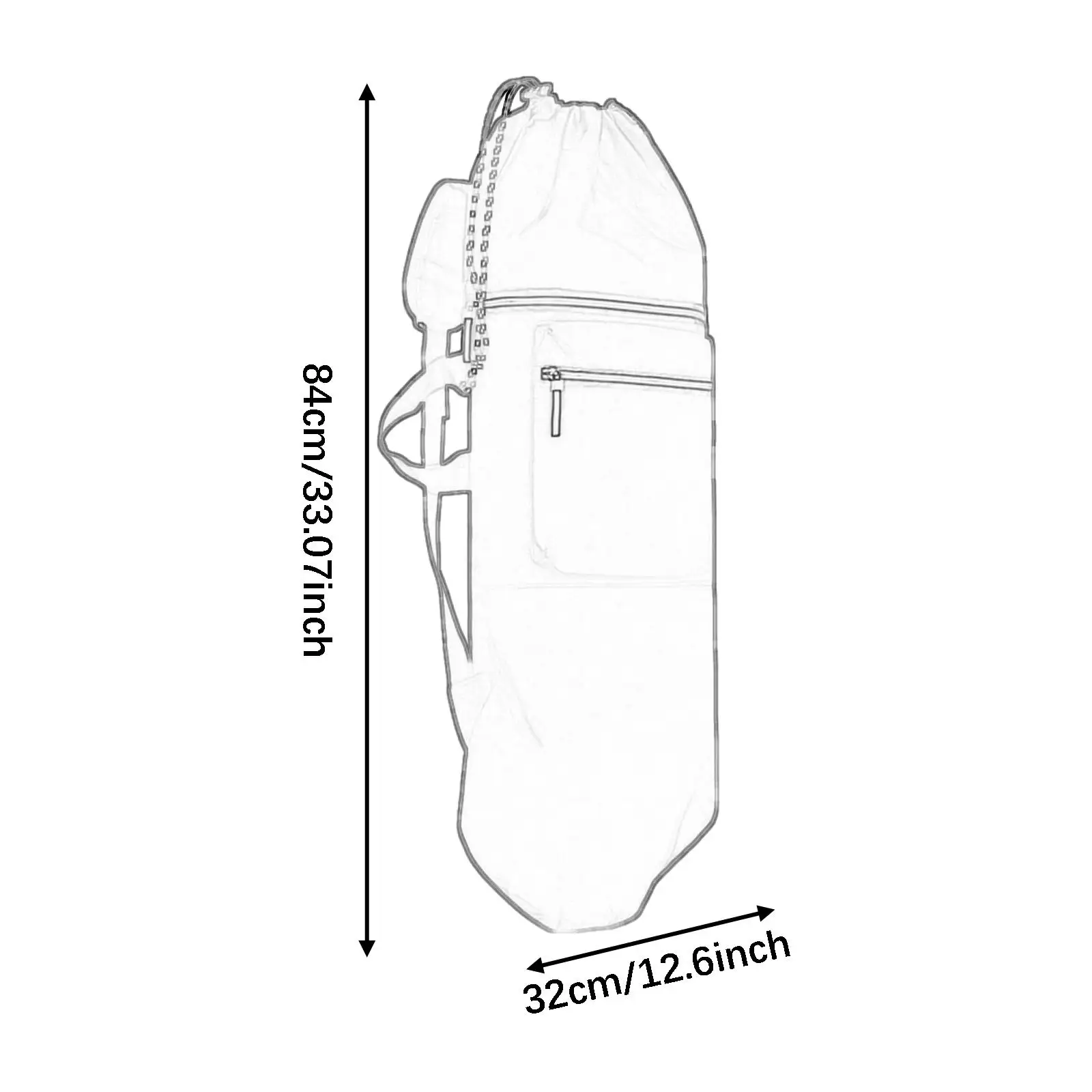 Reflective Skateboard Bag Lightweight Travel Backpack Drawstring Closure for Skating Gear and Yoga Mat Storage