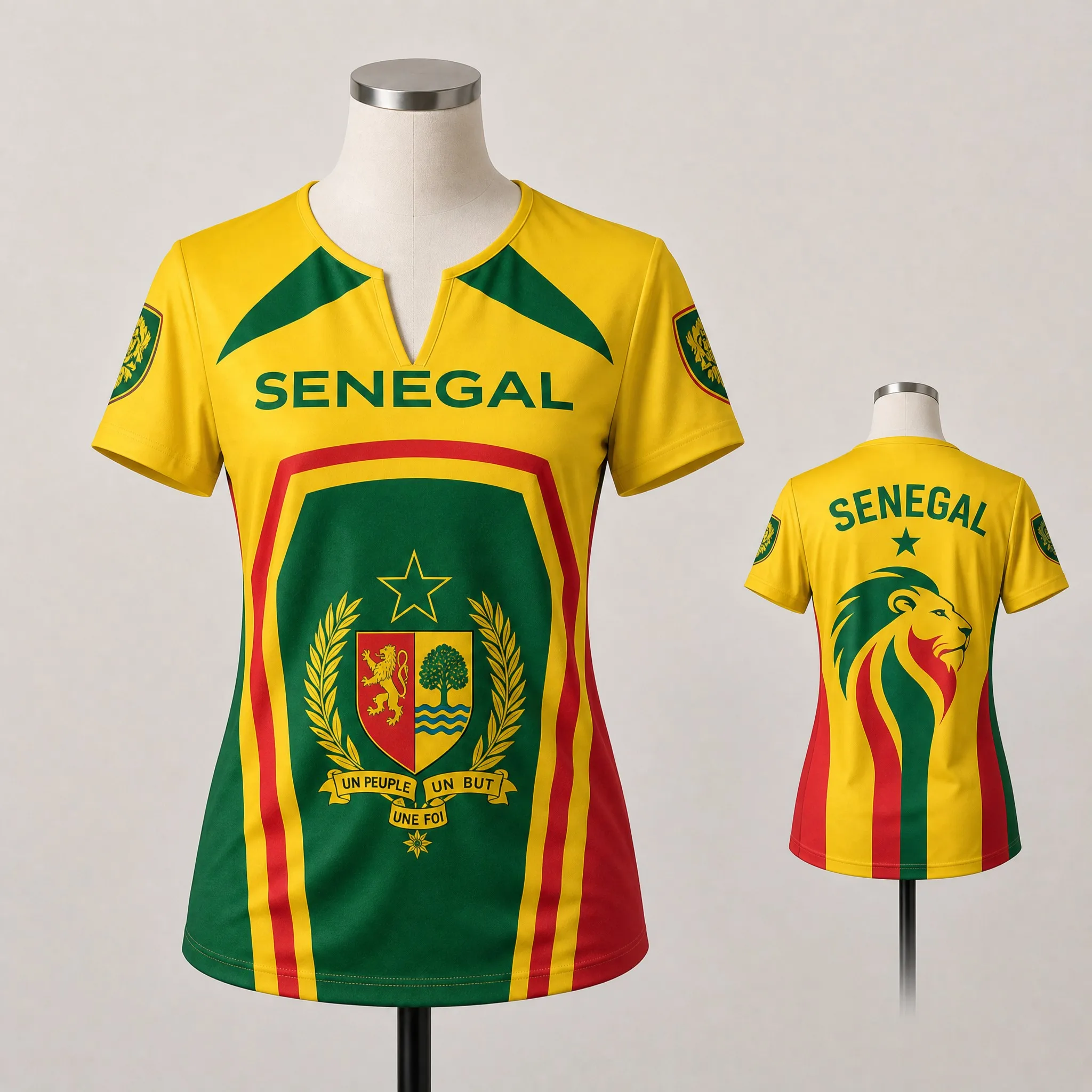 Womens Senegal Small V Neck T Shirts Flag Colors Crests Trees Print Casual Summer Short Sleeve Tops Heritage Pride Daily Outfits