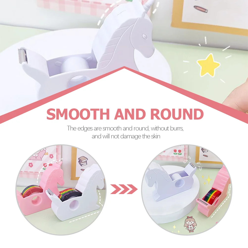 2 Pcs Tape Dispenser Small Stand Practical Kawaii School Supplies Holder Adorable Desk Shape