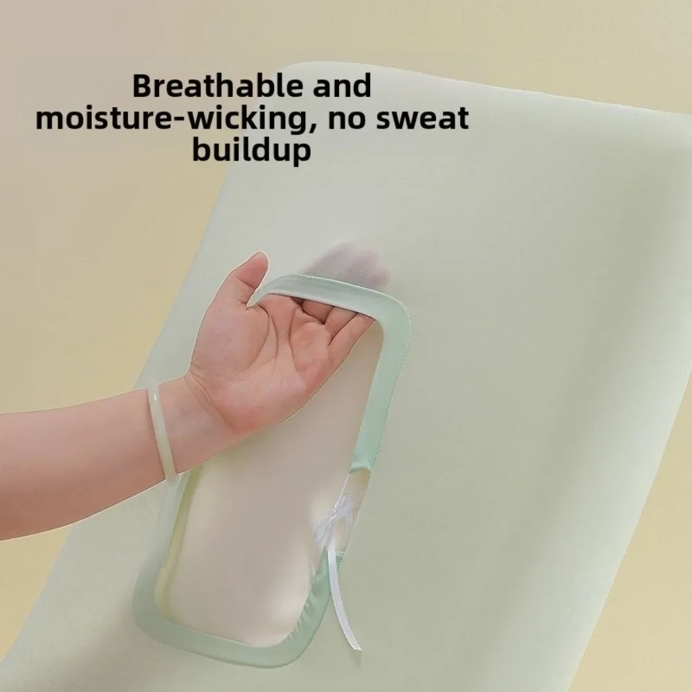New Ice Feel Silk Pillowcase Hair Skin Care 65x35 Thin Pillow Slipcover Breathable Polyester Cushion Cover for Bedding
