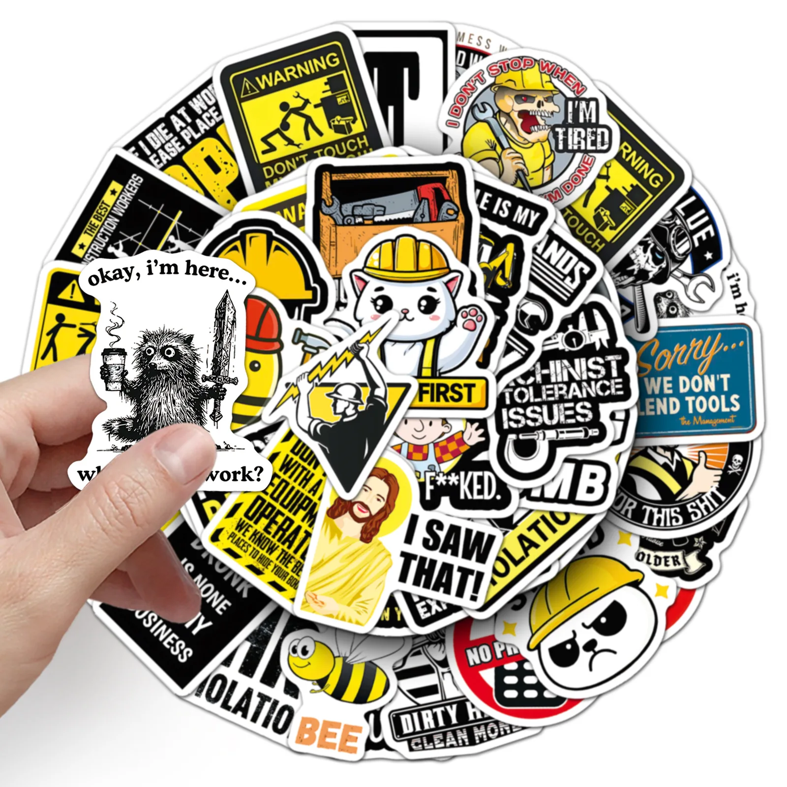 50 Pcs Safety Helmet Slogan Decorative Cool Personality Motto Stickers For Notebook Motorcycle Headphone