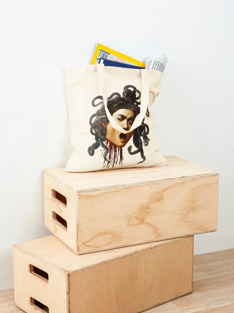 Caravaggio Medusa Tote Bag أكياس الحلوى حمل حقيبة الجامعة حقائب قابلة لإعادة الاستخدام حقيبة المتسوق النسائية #4
