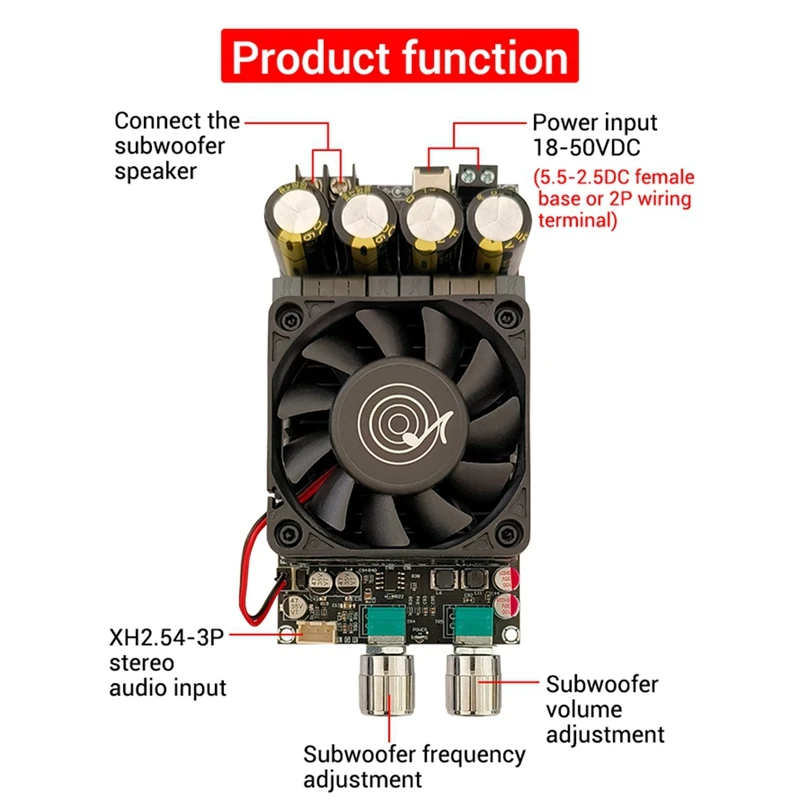 A39Q-ZK-6001 TPA3255 Digital Amplifier Board High Power Stereo 300WX2 Bridged Mono 600W AMP Bridged Mono Subwoofer Speaker