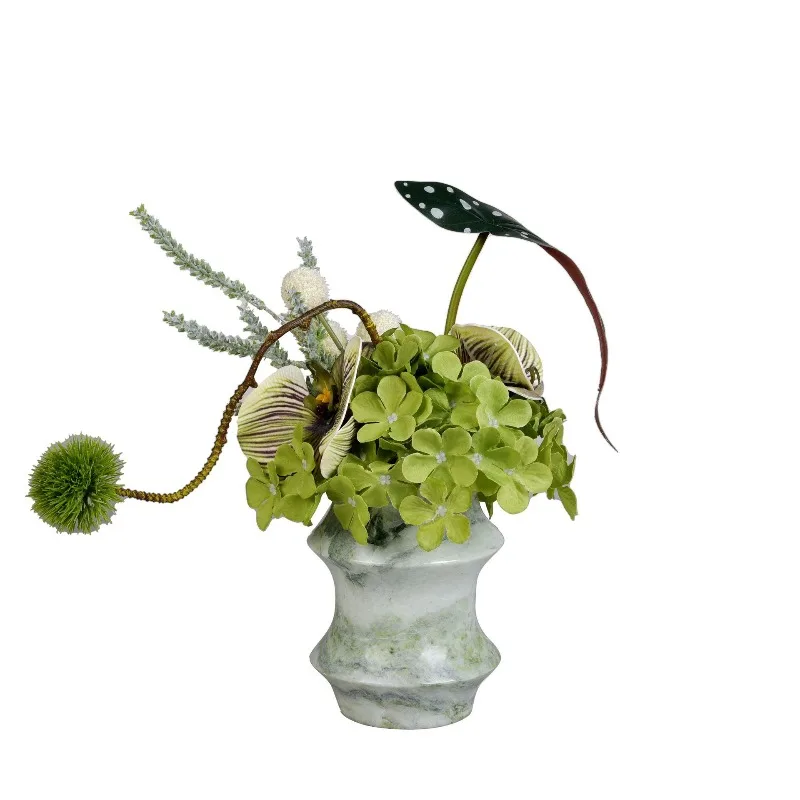 Marmor-Blumengeschirr, Hotel-Modellzimmer, Retro-weiche Dekoration, Arbeitszimmer-Bücherregal